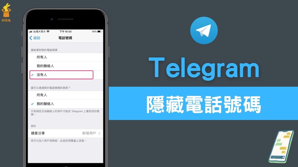 Telegram防被搜到手機號